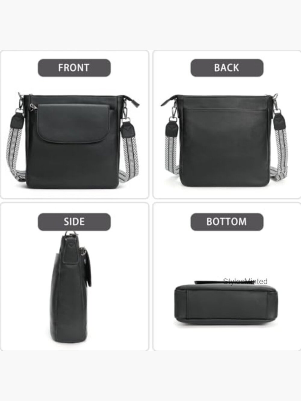 Anti Theft Crossbody Bag with RFID Blocking, Vegan Leather Travel Purse - Picture 6 of 7